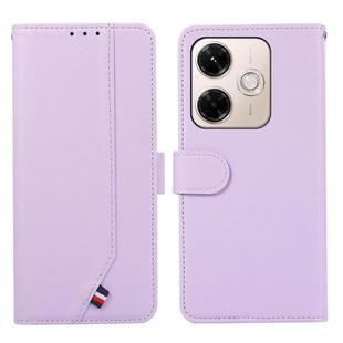 For Redmi 13X ABEEL Delicate Texture Splicing RFID Leather Phone Case(Purple)