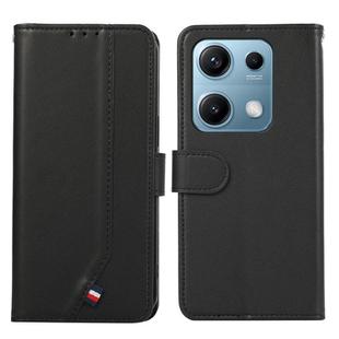For Redmi Note 14s ABEEL Delicate Texture Splicing RFID Leather Phone Case(Black)