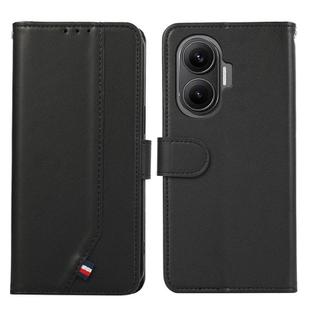 For Redmi Turbo 4 Pro ABEEL Delicate Texture Splicing RFID Leather Phone Case(Black)