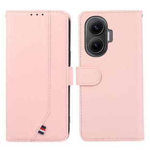 For Redmi Turbo 4 Pro ABEEL Delicate Texture Splicing RFID Leather Phone Case(Pink)