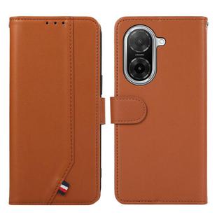 For Redmi A5 4G 171.7mm / Poco C71 ABEEL Delicate Texture Splicing RFID Leather Phone Case(Brown)