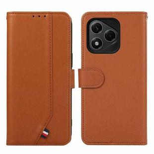 For Honor 400 Lite ABEEL Delicate Texture Splicing RFID Leather Phone Case(Brown)
