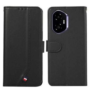 For Honor 400 ABEEL Delicate Texture Splicing RFID Leather Phone Case(Black)