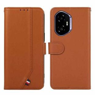 For Honor 400 ABEEL Delicate Texture Splicing RFID Leather Phone Case(Brown)