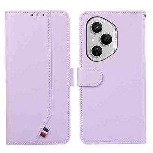 For Honor 400 Pro Global 160.8mm ABEEL Delicate Texture Splicing RFID Leather Phone Case(Purple)