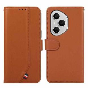 For Honor 400 Pro Global 160.8mm ABEEL Delicate Texture Splicing RFID Leather Phone Case(Brown)