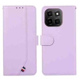 For Honor X6c 4G ABEEL Delicate Texture Splicing RFID Leather Phone Case(Purple)