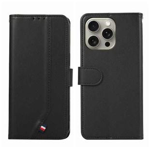 For iPhone 12 Pro ABEEL Delicate Texture Splicing RFID Leather Phone Case(Black)