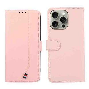 For iPhone 12 Pro ABEEL Delicate Texture Splicing RFID Leather Phone Case(Pink)