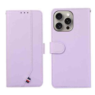 For iPhone 12 Pro ABEEL Delicate Texture Splicing RFID Leather Phone Case(Purple)