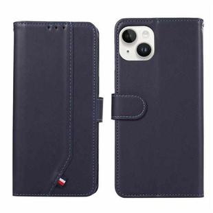 For iPhone 13 ABEEL Delicate Texture Splicing RFID Leather Phone Case(Blue)