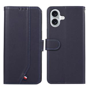 For iPhone 17 ABEEL Delicate Texture Splicing RFID Leather Phone Case(Blue)