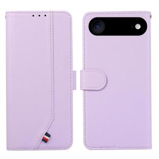 For iPhone 17 Air ABEEL Delicate Texture Splicing RFID Leather Phone Case(Purple)