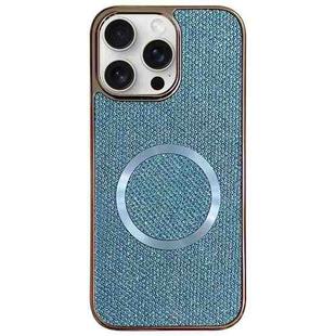 For iPhone 13 Pro Max Electroplating PC Glitter Grain MagSafe Phone Case(Blue)