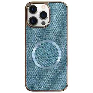 For iPhone 12 Pro Electroplating PC Glitter Grain MagSafe Phone Case(Blue)