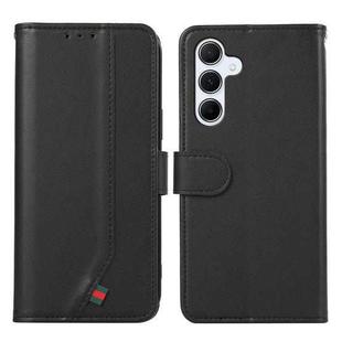 For Samsung Galaxy A17 5G ABEEL Delicate Texture Splicing RFID Leather Phone Case(Black)