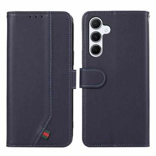 For Samsung Galaxy A17 5G ABEEL Delicate Texture Splicing RFID Leather Phone Case(Blue)