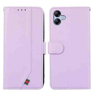 For Samsung Galaxy A07 5G ABEEL Delicate Texture Splicing RFID Leather Phone Case(Purple)