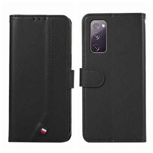 For Samsung Galaxy S20 FE ABEEL Delicate Texture Splicing RFID Leather Phone Case(Black)