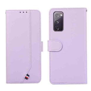 For Samsung Galaxy S20 FE ABEEL Delicate Texture Splicing RFID Leather Phone Case(Purple)