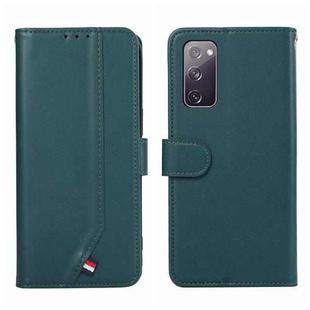 For Samsung Galaxy S20 FE ABEEL Delicate Texture Splicing RFID Leather Phone Case(Green)