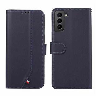 For Samsung Galaxy S21+ ABEEL Delicate Texture Splicing RFID Leather Phone Case(Blue)