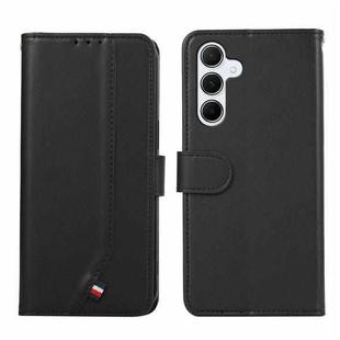 For Samsung Galaxy S23 FE 5G ABEEL Delicate Texture Splicing RFID Leather Phone Case(Black)