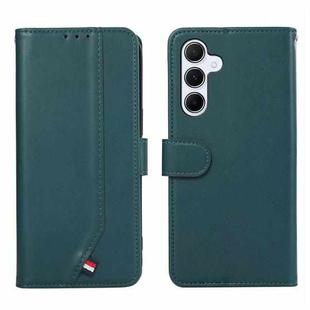 For Samsung Galaxy S23 FE 5G ABEEL Delicate Texture Splicing RFID Leather Phone Case(Green)