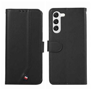 For Samsung Galaxy S23+ 5G ABEEL Delicate Texture Splicing RFID Leather Phone Case(Black)