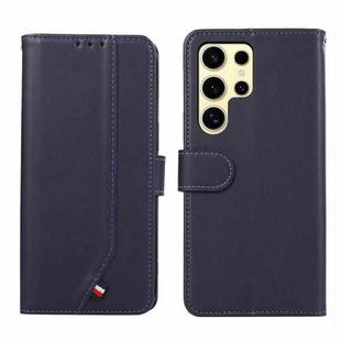 For Samsung Galaxy S23 Ultra 5G ABEEL Delicate Texture Splicing RFID Leather Phone Case(Blue)