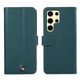 For Samsung Galaxy S23 Ultra 5G ABEEL Delicate Texture Splicing RFID Leather Phone Case(Green)