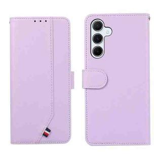 For Samsung Galaxy S24+ 5G ABEEL Delicate Texture Splicing RFID Leather Phone Case(Purple)