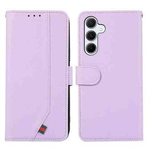 For Samsung Galaxy S25 FE 5G ABEEL Delicate Texture Splicing RFID Leather Phone Case(Purple)