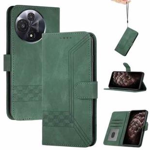 For TCL 60R 5G Cubic Skin Feel Flip Leather Phone Case(Green)