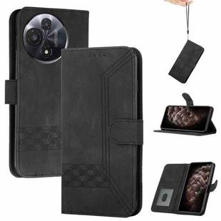 For TCL 60R 5G Cubic Skin Feel Flip Leather Phone Case(Black)