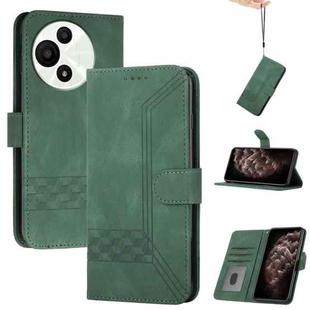 For TCL 60 SE / TCL 605 Cubic Skin Feel Flip Leather Phone Case(Green)