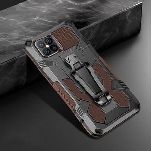 For iPhone 12 / 12 Pro Machine Armor Warrior Shockproof PC + TPU Protective Case(Coffee)