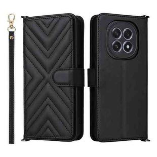 For OPPO F29 5G Global Multifunctional 6-Card Slots Leather Phone Case with Wrist Strap(Black)