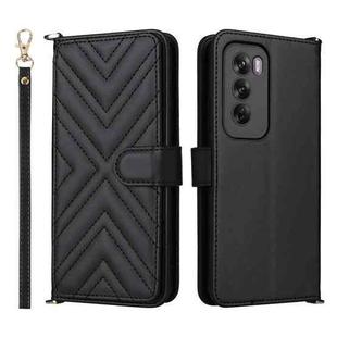 For OPPO Reno12 Pro 5G Global Multifunctional 6-Card Slots Leather Phone Case with Wrist Strap(Black)