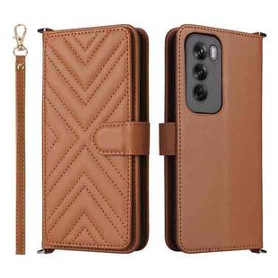 For OPPO Reno12 Pro 5G Global Multifunctional 6-Card Slots Leather Phone Case with Wrist Strap(Brown)