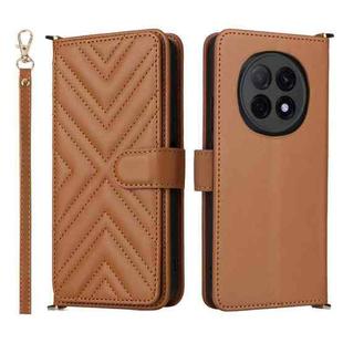 For OPPO F29 Pro 5G Global Multifunctional 6-Card Slots Leather Phone Case with Wrist Strap(Brown)