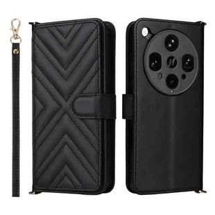 For OPPO Find X8 Ultra Multifunctional 6-Card Slots Leather Phone Case with Wrist Strap(Black)