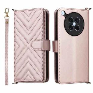 For OPPO Find X8s 5G Multifunctional 6-Card Slots Leather Phone Case with Wrist Strap(Pink)