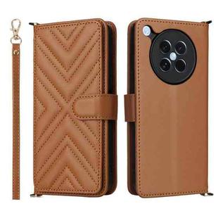 For OPPO Find X8s 5G Multifunctional 6-Card Slots Leather Phone Case with Wrist Strap(Brown)