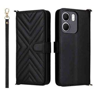 For OPPO A5x 5G / 4G Global Multifunctional 6-Card Slots Leather Phone Case with Wrist Strap(Black)