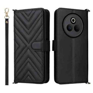 For Realme P3 Pro 5G Multifunctional 6-Card Slots Leather Phone Case with Wrist Strap(Black)