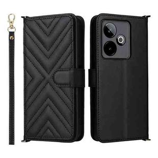For Realme GT 7 5G Global Multifunctional 6-Card Slots Leather Phone Case with Wrist Strap(Black)