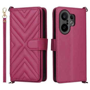 For vivo X200 FE / S30 Pro mini 5G Multifunctional 6-Card Slots Leather Phone Case with Wrist Strap(Rose Red)