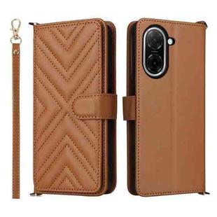For Redmi A5 4G 173.3mm Multifunctional 6-Card Slots Leather Phone Case with Wrist Strap(Brown)