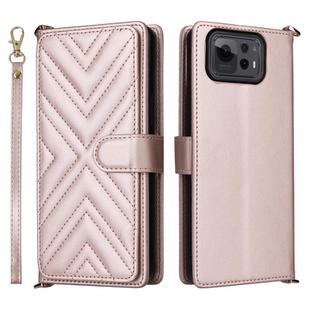 For Asus Zenfone 12 Ultra Multifunctional 6-Card Slots Leather Phone Case with Wrist Strap(Pink)